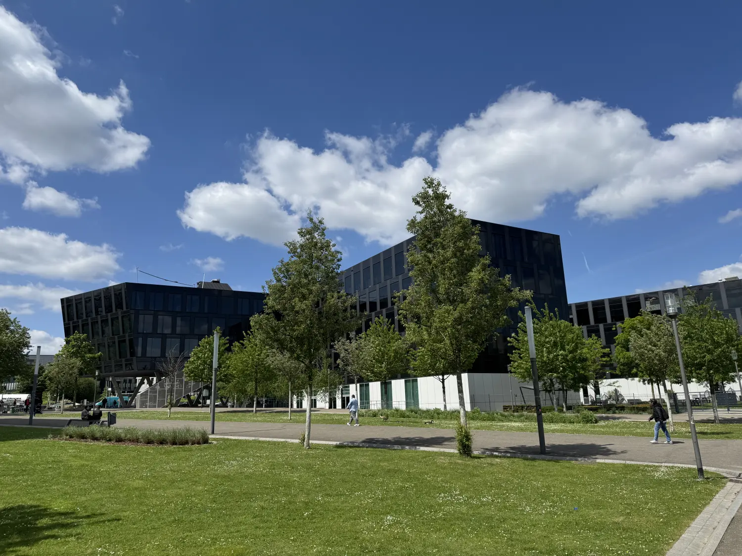 Fierle Baubetreuung- Garten, Korridor und ein modernes Gebäude